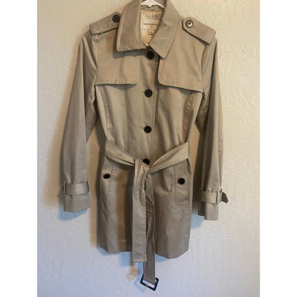 Banana Republic Women's Size S Trench Coat Belted Lined Single Breasted Khaki - Picture 4 of 8